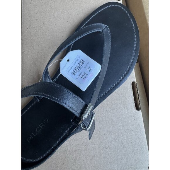 NWT EU37/ US 6-6.5 -Anthro Pilcro Leather Upper Thong Strap Sandals (NWT US$ 60) - Picture 8 of 16